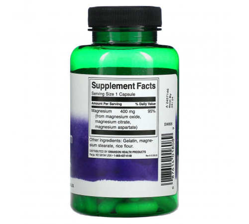 Комплекс магнію Swanson Triple Magnesium Complex 400 мг 100 капс