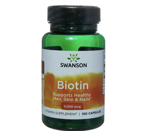Біотин Swanson Biotin 5000 мкг 100 капс