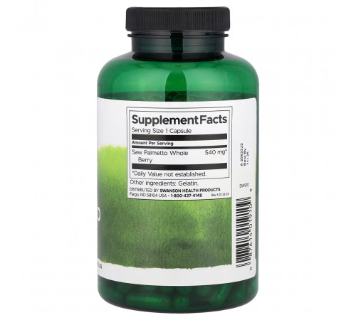 Со пальметто Swanson Saw Palmetto 540 мг 250 капс