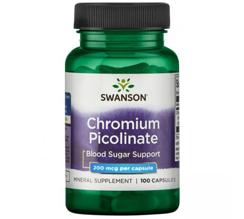 Хром піколінат Swanson Chromium Picolinate 200 мкг 100 капс
