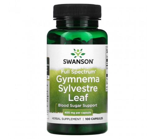 Джімнема Сильвестра Swanson Gymnema Sylvestre Leaf 400 мг 100 капс