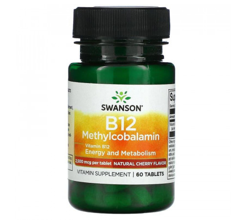 Витамин В-12 (метилкобаламин) Swanson Ultra Vitamin B-12 Methylcobalamin 2500 мкг 60 таб