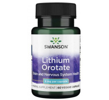Оротат лития Swanson Ultra Lithium Orotate 5 мг 60 вес капс