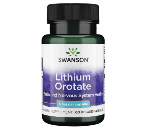Оротат літію Swanson Ultra Lithium Orotate 5 мг 60 вег капс
