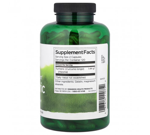 Куркума Swanson Turmeric Full Spectrumʼreg 1440 мг 240 капс