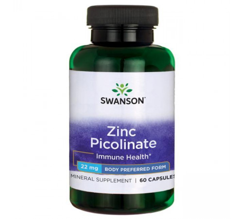 Піколінат цинку Swanson Zinc Picolinate 22 мг 60 капс