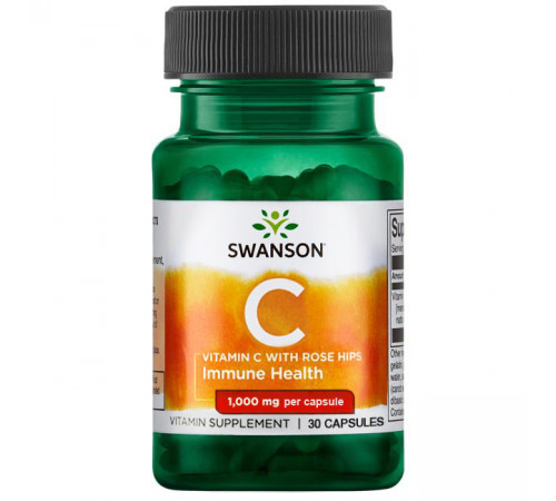 Вітамін С з шипшиною Swanson Vitamin C with Rose Hips 1000 мг 30 капс