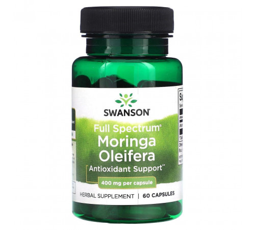 Моринга Swanson Moringa Oleifera 400 мг 60 капс