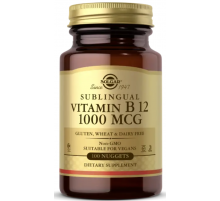 Витамин В12 сублингвальный, Sublingual  Vitamin B12, Solgar, цианокобаламин, 1000 мкг, 100 таблеток