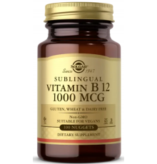 Вітамін В12 сублінгвальний, Vitamin B12 Sublingual, Solgar, ціанокобаламін, 1000 мкг, 100 таблеток