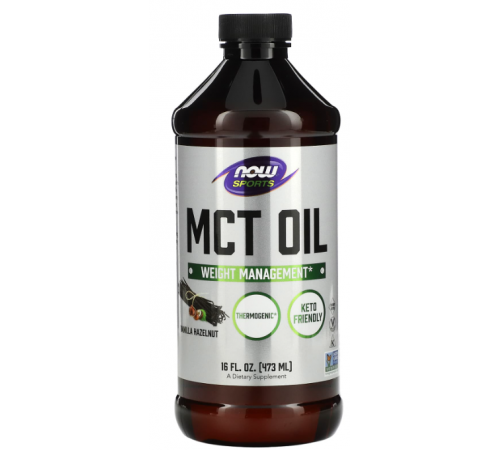 Масло МСТ для схуднення Now Food Sports MCT Oil 473 мл ваніль та лісовий горіх