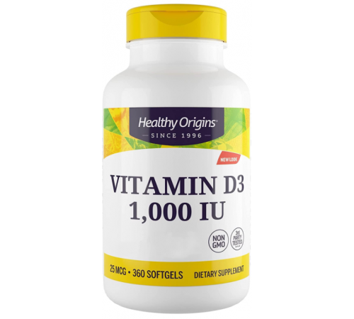 Витамин Д3 в масле МСТ Healthy Origins Vitamin D3 in MCT Oil 1000 МЕ 360 капс